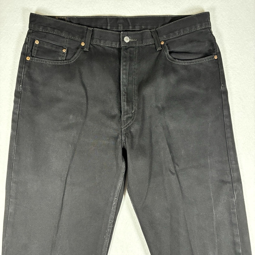 Levi's 550 Jeans Men's 40x30 Black Denim Relaxed Tapered Leg High Rise Workwear - Picture 3 of 15